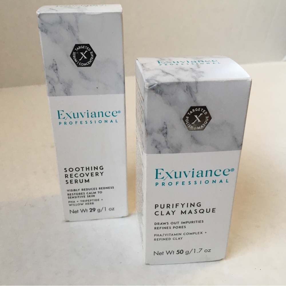 BNIB Exuviance Soothing Recovery Serum and Purifying Clay Masque